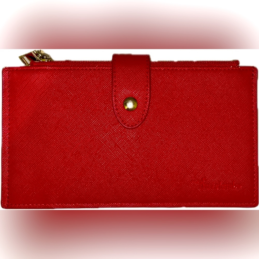 Travelambo red wallet with a lot of credit card slots!